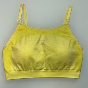 Gymshark sports bra, size Medium, yellow and grey